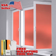 *48"x72" Orange Frosted Film Glass Home Bathroom Window Security Privacy Sticker