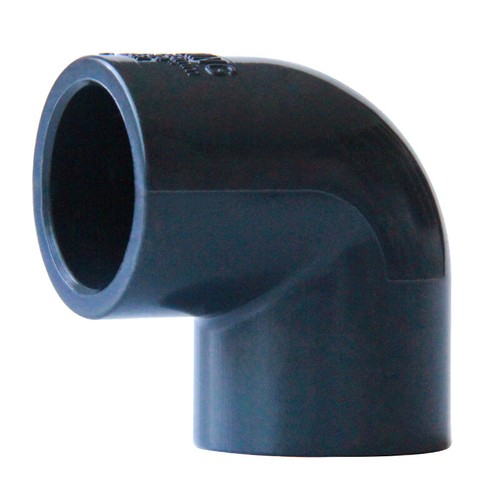 Codo de montaje de tubería a presión de PVC 20-160 mm gris oscuro agua piscina/estanque - Imagen 3 de 6