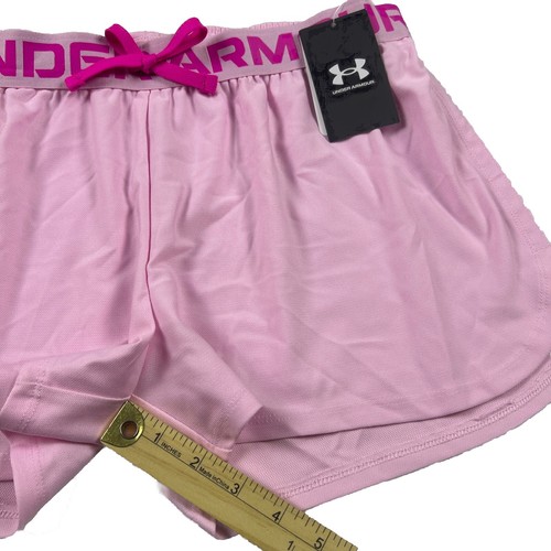 Under Armour Girls Play Up Shorts Size XL Pink Heatgear Loose Waist Running - Picture 5 of 8