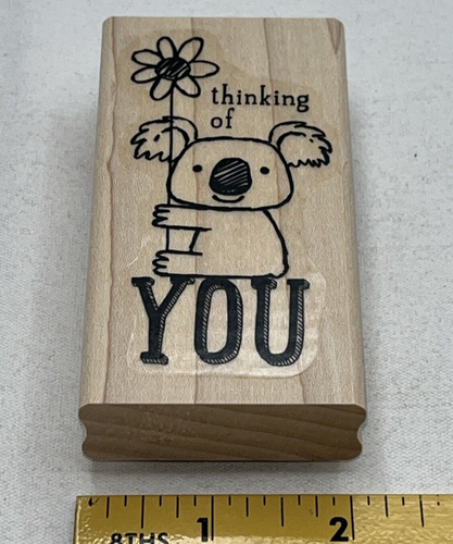 Stampin Up! Thinking of You Kind Koala Wood Mounted Rubber Stamp 134360 Set of 1 - Picture 7 of 11