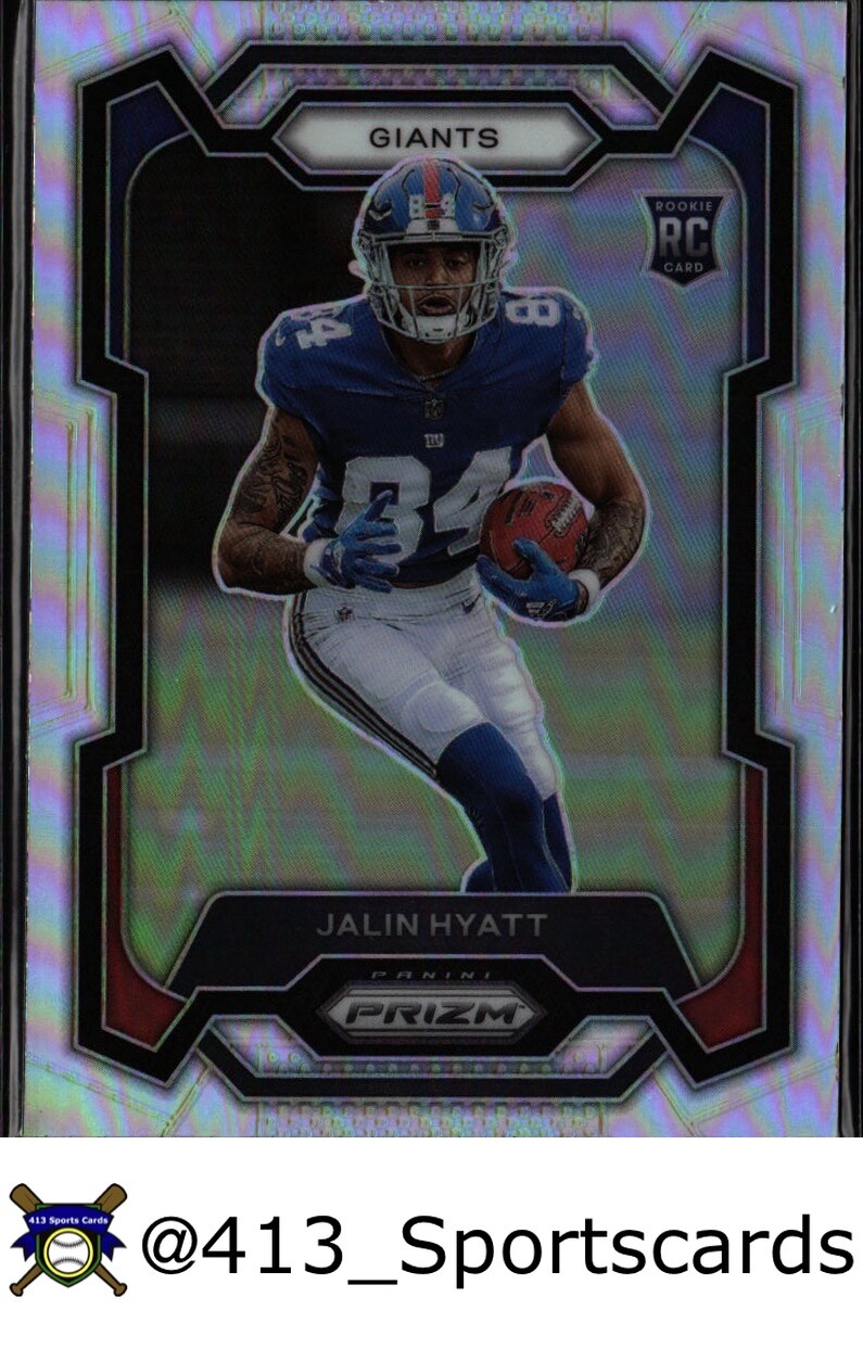 2023 Panini Prizm Jalin Hyatt Rookie Card RC Silver Prizm Giants #378