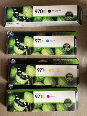 New ! 4 X Genuine HP Officejet Pro X576dw X476dw Ink  HP 970XL HP 971XL 02/2022