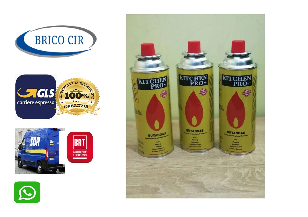 CARTUCCIA RICARICA GAS BUTANO C 206 GLS 190gr per FORNELLO LANTERNA CAMPINGAZ FE