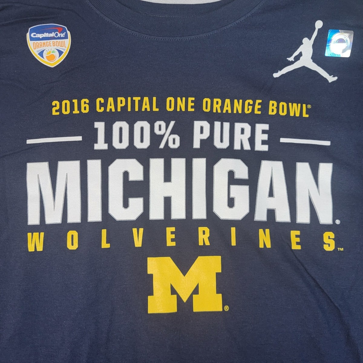 Michigan Wolverines Football Jordan Mens Large T-Shirt Orange Bowl