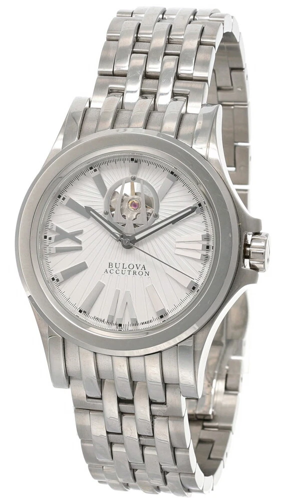 Bulova Accutron Auto White Dial S steel Men s Watch 63A102 Store Display