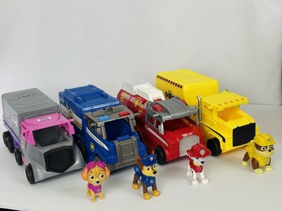 PAW Patrol Big Truck Pup Chase Skye Marshall  Rubble Transforming Truck Lot Of 8