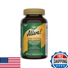 Nature's Way Alive Max3 Potency Adult Multivitamin, High Potency B-Vit, 180 Tab