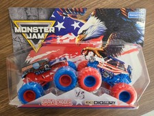 Monster Jam Grave Digger vs JCB Digatron  Stars & Stripes 2025 WalMart Exclusive