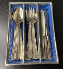 Child/Doll Cutlery Set In Mesh Tray 4 Each Spoon Fork Knife Japan Vintage