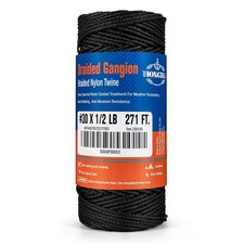 HONGDA Braided Black Nylon String, 30 Tarred Bank Line Twine, 271 Feet Black...