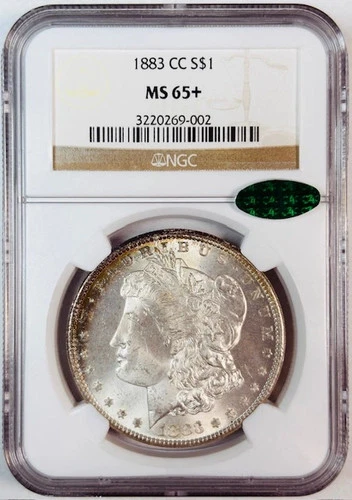 1883 CC Morgan Silver Dollar NGC MS-65+ Plus CAC Original! Carson City
