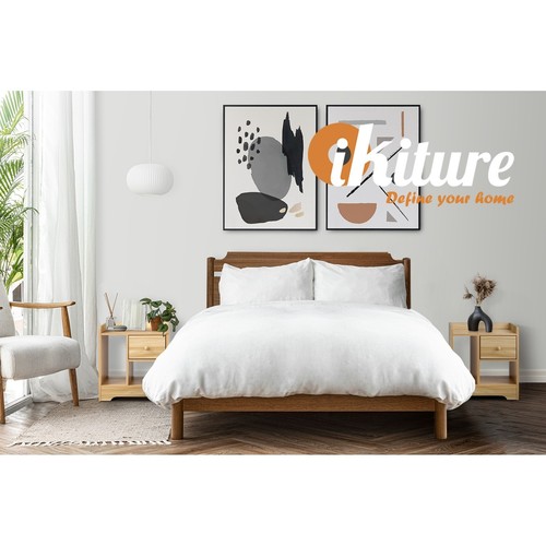 Oikiture Bedside Table Wooden Side Table Bedroom Nightstand Storage Drawer Shelf - Picture 5 of 10
