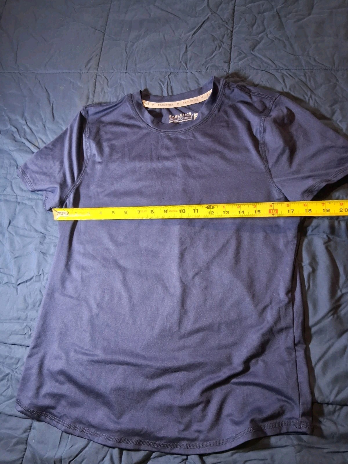 Fabletics Feel Good Performance CrewNeck Blue Shi… - image 3