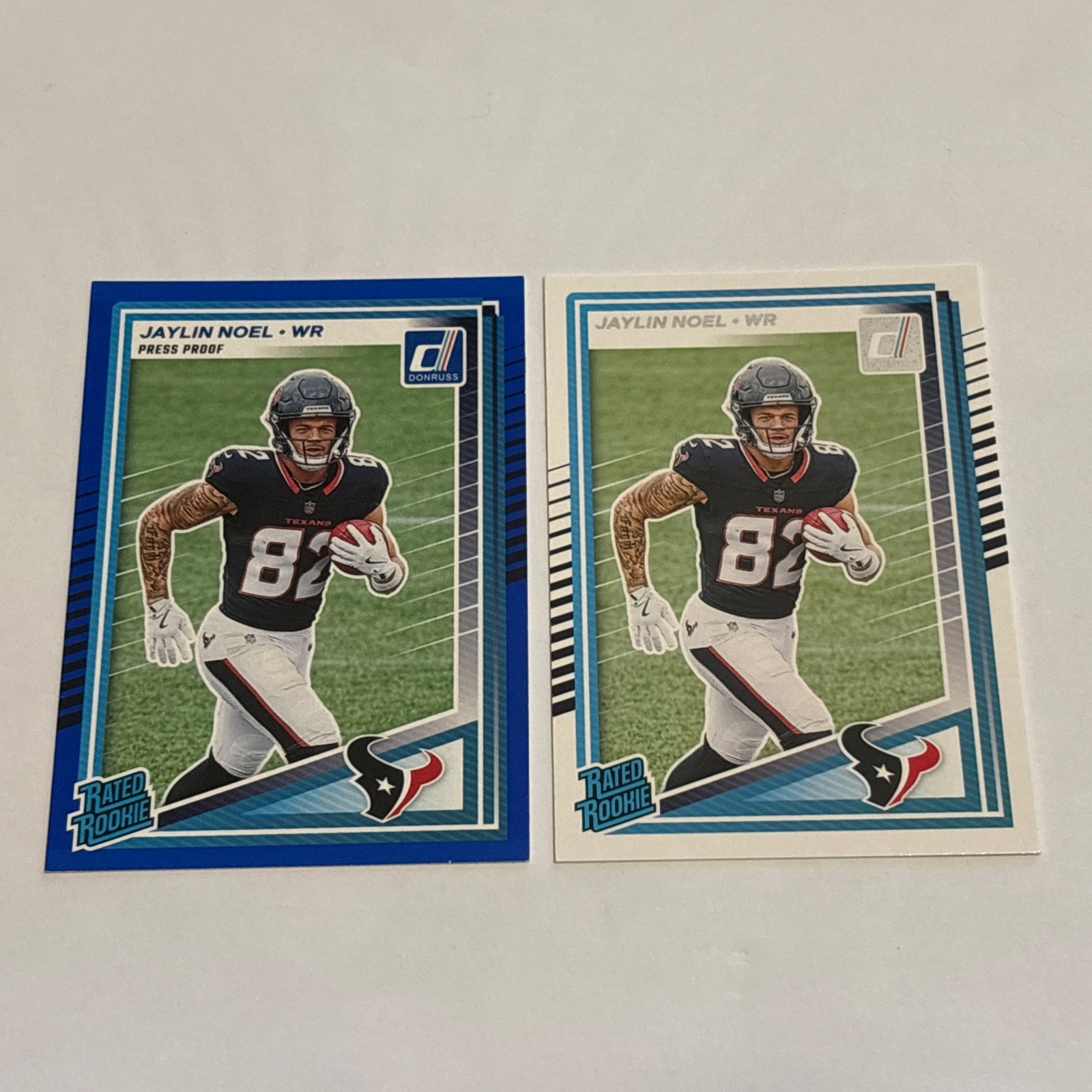 2025 Donruss  Press Proof Blue Jaylin Noel #324 + base RC Texans