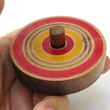 Vintage Japanese Wooden Spinning Top Koma Traditional Toy Handmade