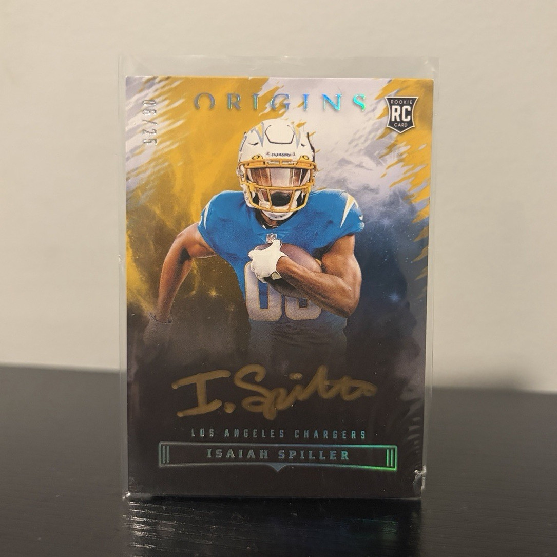 Panini Origins Isaiah Spiller Chargers Rookie On Card Auto Gold Ink /25 