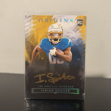 Panini Origins Isaiah Spiller Chargers Rookie On Card Auto Gold Ink /25 . rookie card picture