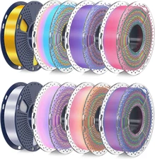 3D Printer Filament Bundle, PLA Silk Rainbow Filament Multicolor, Fast Color Cha