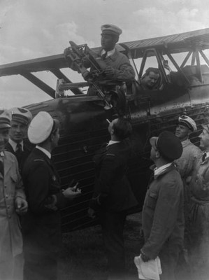 A group pilots preparing machine guns aboard fighter planes Le Bou- Old Photo