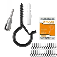 Best 30 PCS Q-Hanger Hooks with Safety Buckle, Windproof Screw Wall Ceiling for