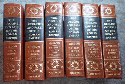 Edward Gibbon Decline & Fall of Roman Empire Vol 1,2,4,5,6,7 ~ AMS Press 1974 HC