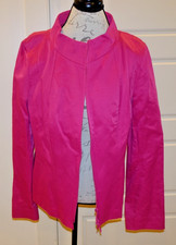 Lafayette 148 - Full Zip Blazer - Bright Pink - Size 12-14