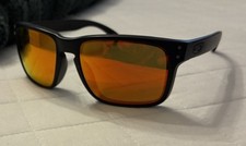 Oakley Holbrook Lightweight Black Frame Orange Mirrored Sunglasses
