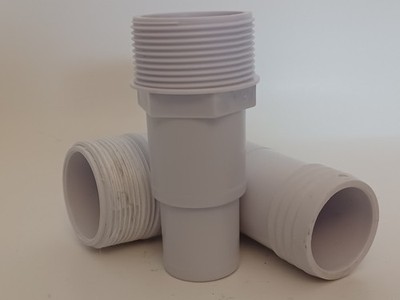 Pool Filter Pump HOSE ADAPTER 1 1/4''-1 1/2'' Thread & 1-1/2'' Barb elbow White 