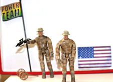 2 Wah Tung Military Army Action Figures articulated w/1 weapon  2 flags 03-2010
