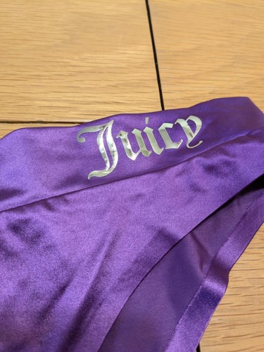 Juicy Couture 3 Shiny Logo Nylon Panties Bikini Second Skin Smooth Purples Black - Picture 3 of 6