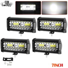 4pcs 7"inch LED Work Light Bar Flood Spot Offroad Fog Lamp ATV UTV SUV Truck 4WD
