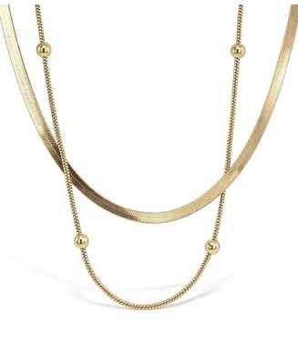 Two Layer Gold Plated Chain Necklace 16''+2'' Extender Gift Box AND NOW THIS