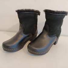 Sandgrens Stiefeletten, Holzclogs, Holzsohle, Clogs, Gr. 38