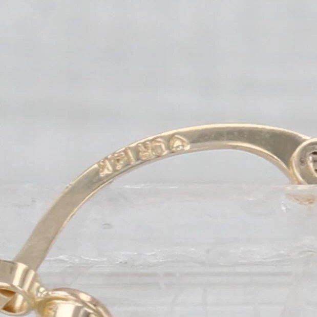 2-Toned Round Hoop Earrings 14k Yellow White Gold Snap Top Hoops - Image 4 of 4