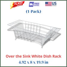 Kitchen Details 4188 Over the Sink Dish Rack White–Counter Drying Organizer Unit