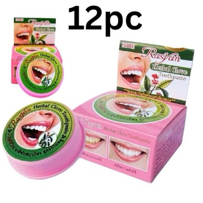 12X Isme Rasyan Nature Herb Clove Toothpaste Whitening Anti-Bacteria Thai Gift