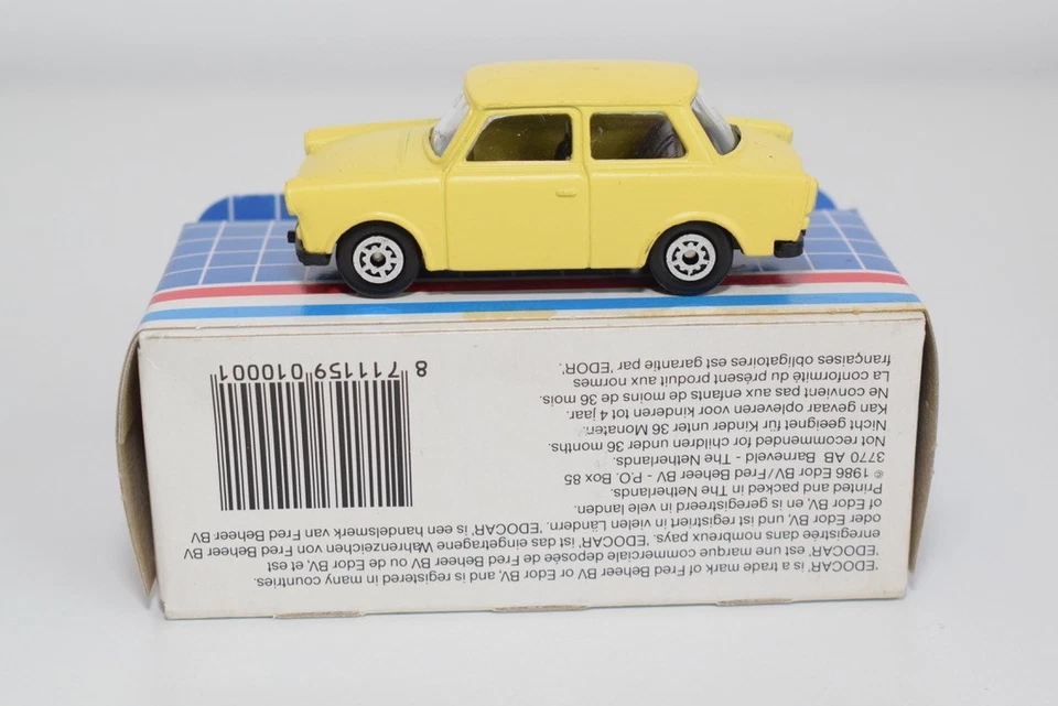 B86 1:60 3 pollici 3 pollici edocar trabant giallo nuovo con scatola - Immagine 2 di 4