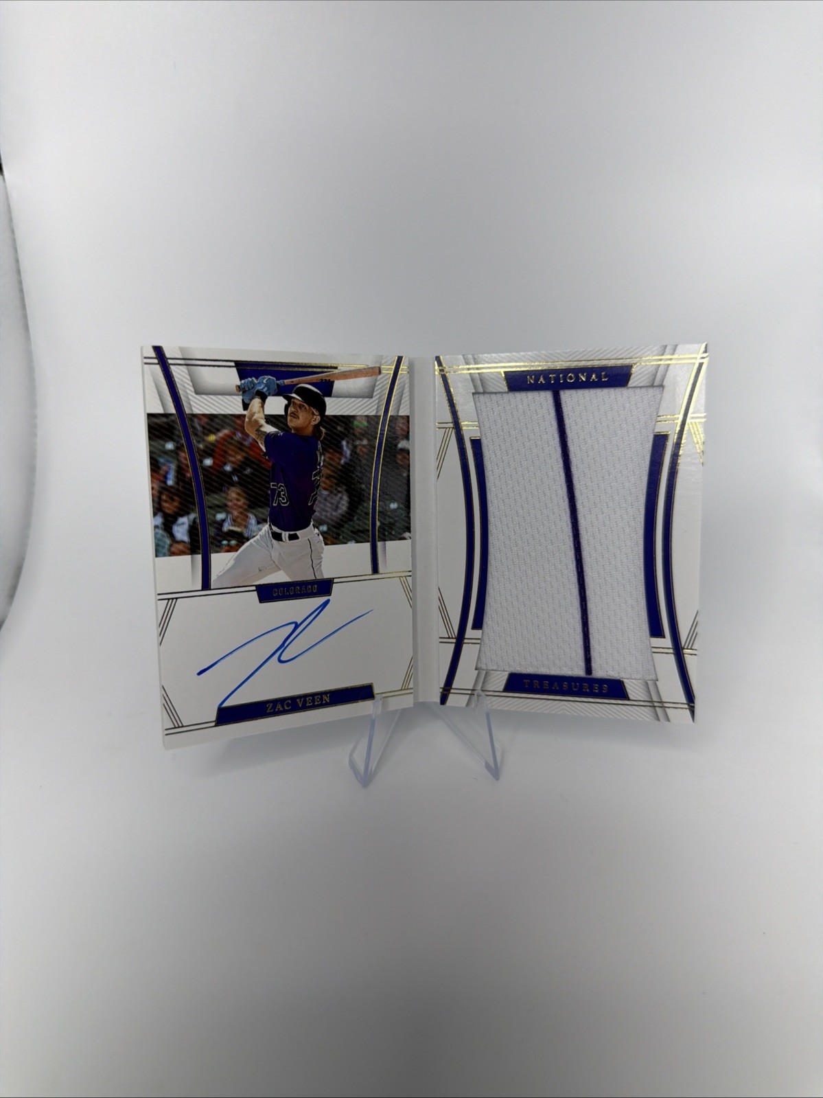 2023 National Treasures Zac Veen Jumbo Patch Auto Booklet #/99 Rockies view 1