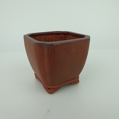 Vaso per bonsai giapponese Seika vaso con piedi quadrati non smaltato - BP147 - Foto 2 di 7