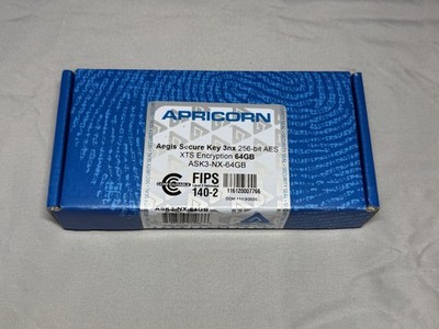 Apricorn Aegis Secure Key 3NX 256-Bit AES XTS Encryption 64GB ASK3-NX-64GB
