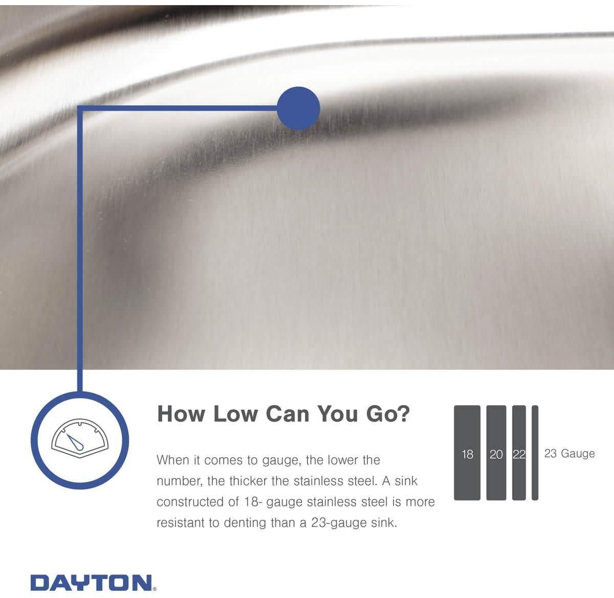 D23319 Dayton 33" Drop In Double Basin Stainless Steel Kitchen Sink - 4 Fauce...