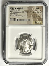 Attica Athens 353-294 BC Tetradrachm NGC MS Early Hellenistic Style NEW LISTING