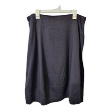 Eileen Fisher Linen Blend Midi Skirt Black Womens Size L