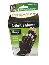 Hempvana Green Relief Arthritis Compression Gloves Comfort Strap Size S/M