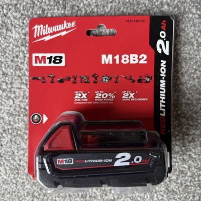 Milwaukee M18B2 18V M18 Fuel Red Lithium Ionen 2,0Ah Akku