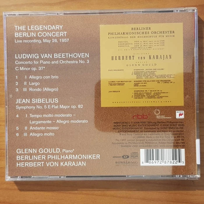 GLENN GOULD beethoven conc 3 / sibelius sy 5 EX/EX (CD Album, Klassik) - Bild 4 von 4