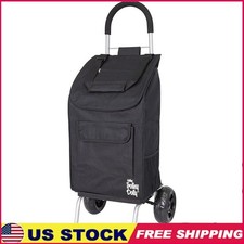 Foldable Shopping Cart Trolley Dolly Utility Cart Wheels Removable Bag Handtruck