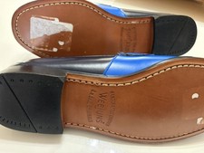 G.H. Bass Weejuns Bass Belle Two-Tone Leather Penny Loafers Blue Black 8.5 D