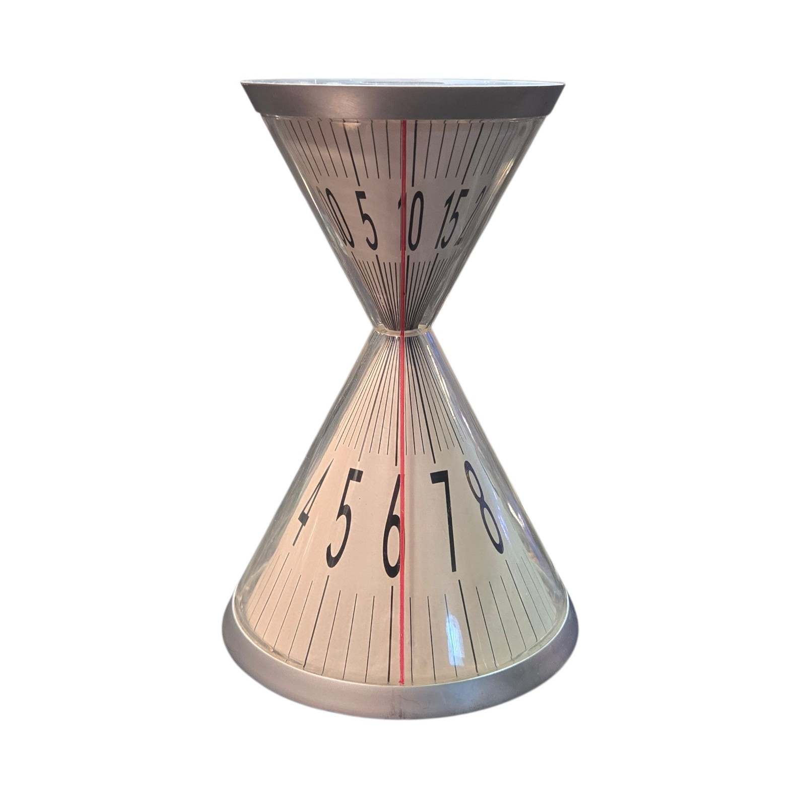 David Dear 2003 Hour Glass Shape Table Clock Unusual and Uni