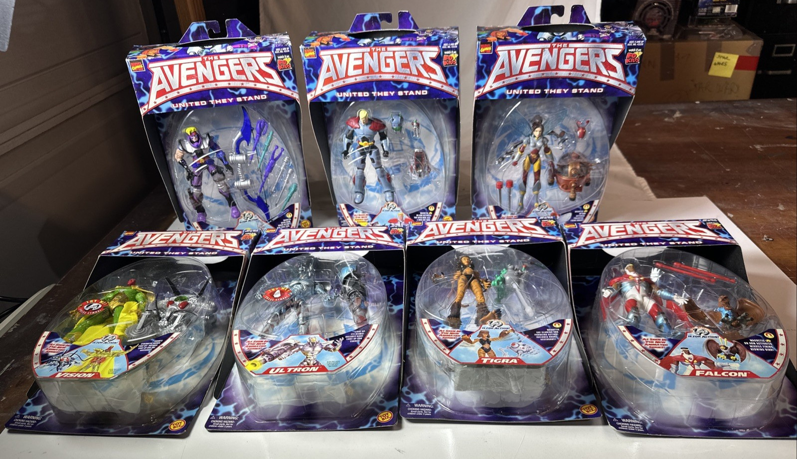 Toy Biz Avengers United They Stand SET of 7 Vintage 1999 Action Figure (10A)